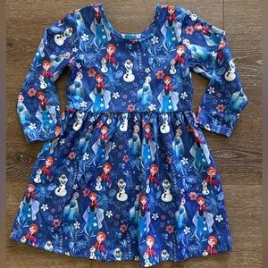 Anna and Elsa frozen Print Dress
